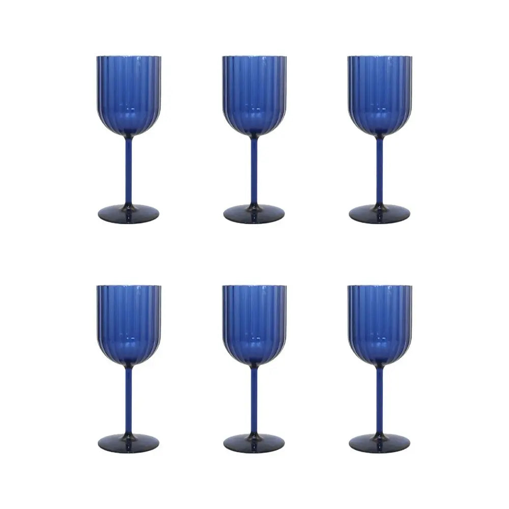 Verres à vin bleu en acrylique - lot de 6 AULICA