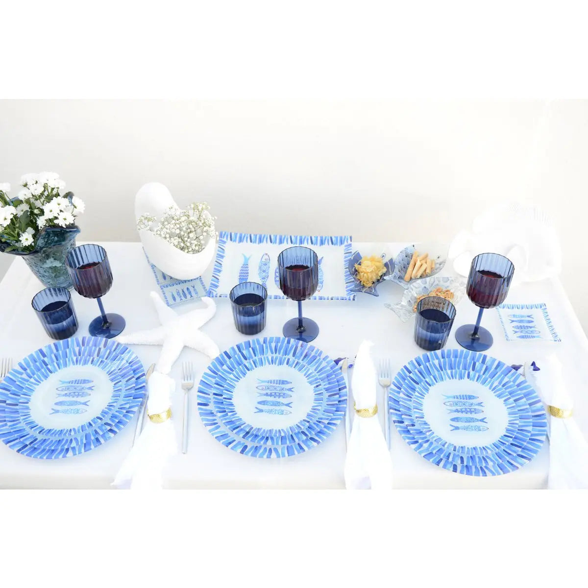 Verres à vin bleu en acrylique - lot de 6 AULICA