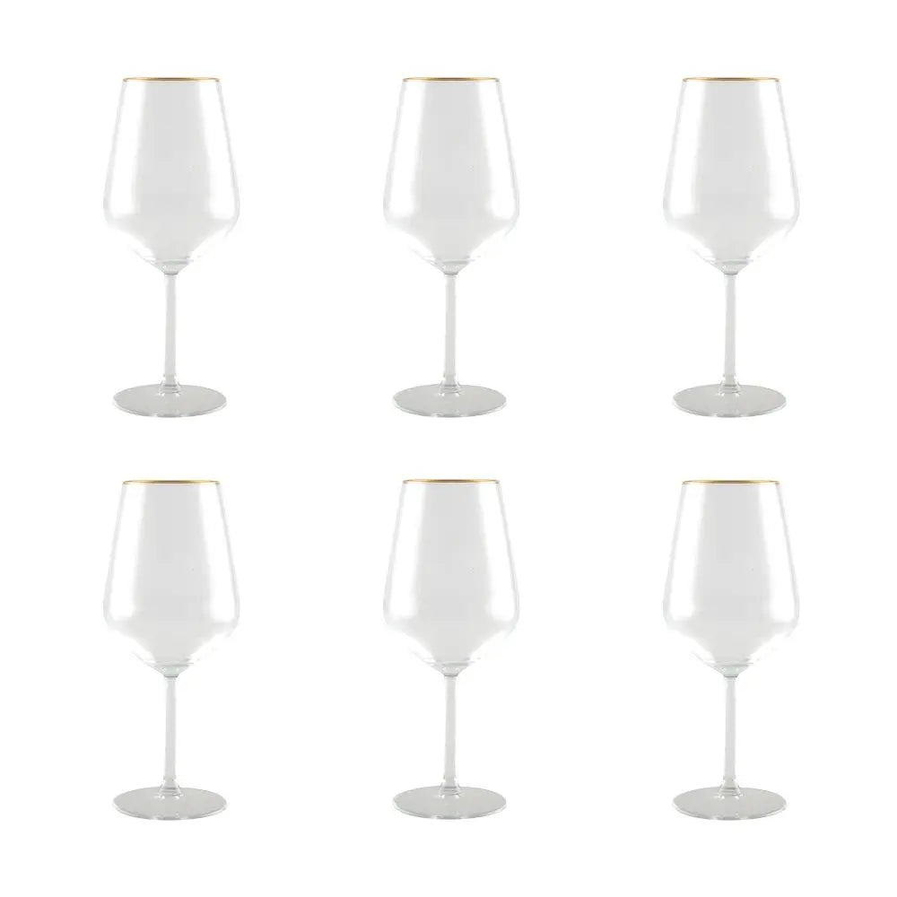 Verres à vin bord doré mat - lot de 6 AULICA