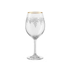 Verres à vin gravé vigne bord doré - lot de 2 AULICA