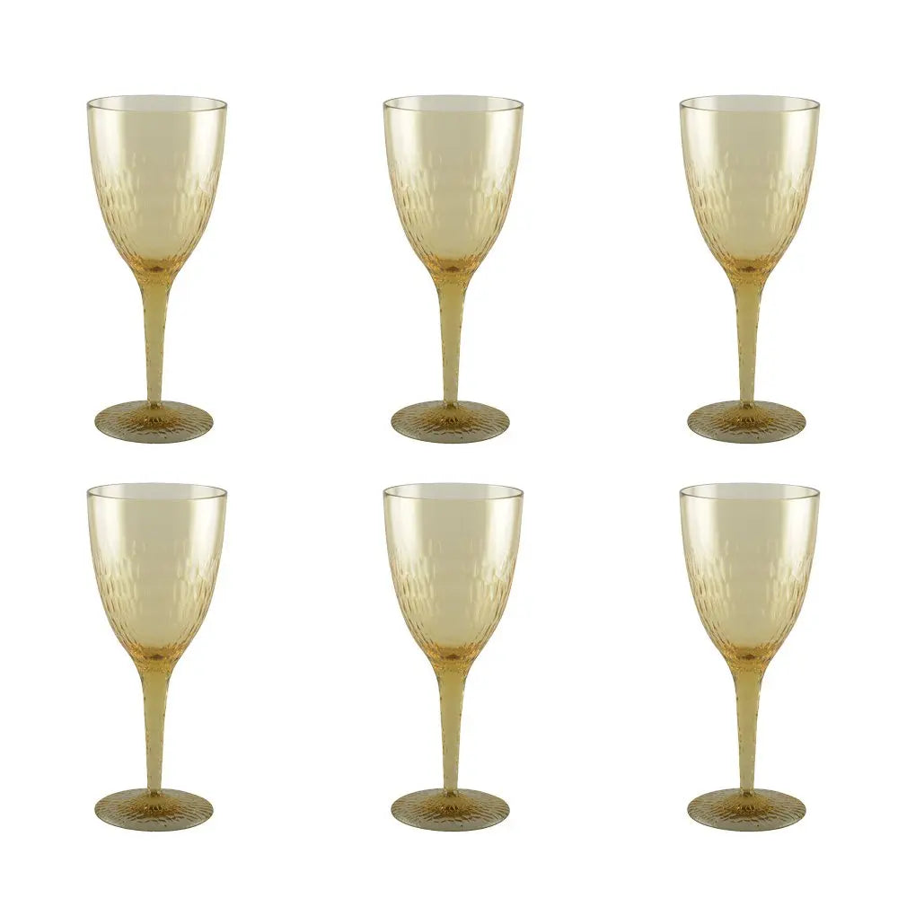 Verres à vin jaune acrylique - lot de 6 AULICA