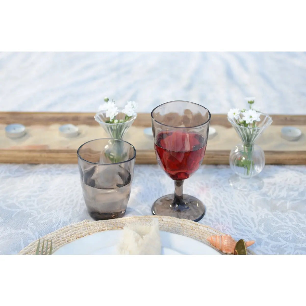 Verres à vin marron en acrylique - lot de 6 AULICA