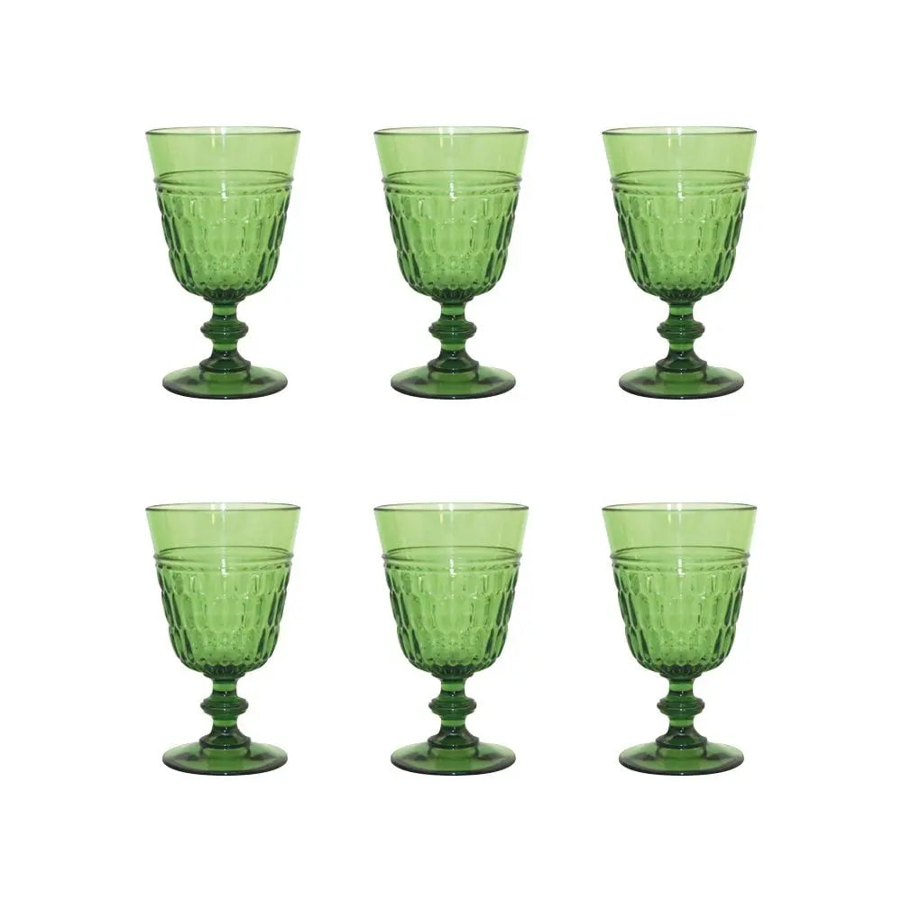 Verres à vin vert en acrylique - lot de 6 AULICA