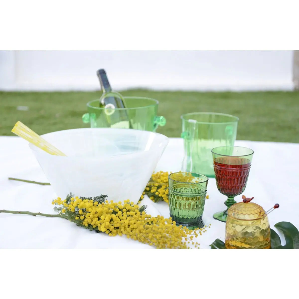 Verres à vin vert en acrylique - lot de 6 AULICA