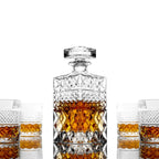 Whiskey Decanter With Glasses & Chilling Stones Gift Set ROCKS Whiskey Chilling Stones