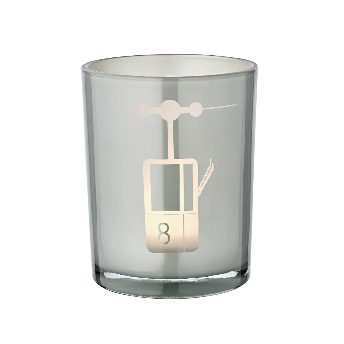 Wind light lift (hauteur 13 cm, ø 10 cm) en gris, wind light avec un motif sportif de remontées mécaniques EDZARD-SHOP.com