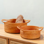 Petit panier de rangement en rotin Panier décoratif SUWARI (2 tailles) idéal comme panier à pain ou bol à fruits