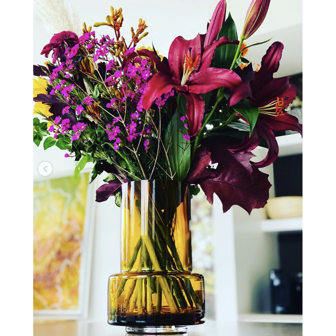 Vase en verre LUXE 9mm, couleur ambre : style design rétro TYLER 25