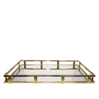 Plateau miroir rectangulaire doré 56x36x5cm
