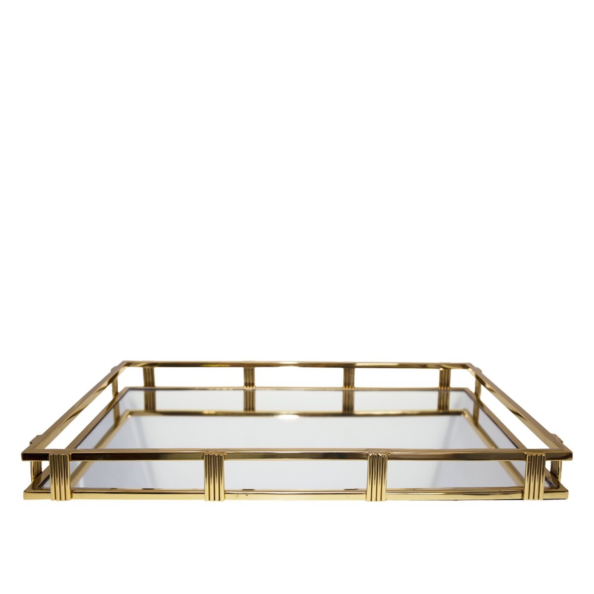 Plateau miroir rectangulaire doré 56x36x5cm