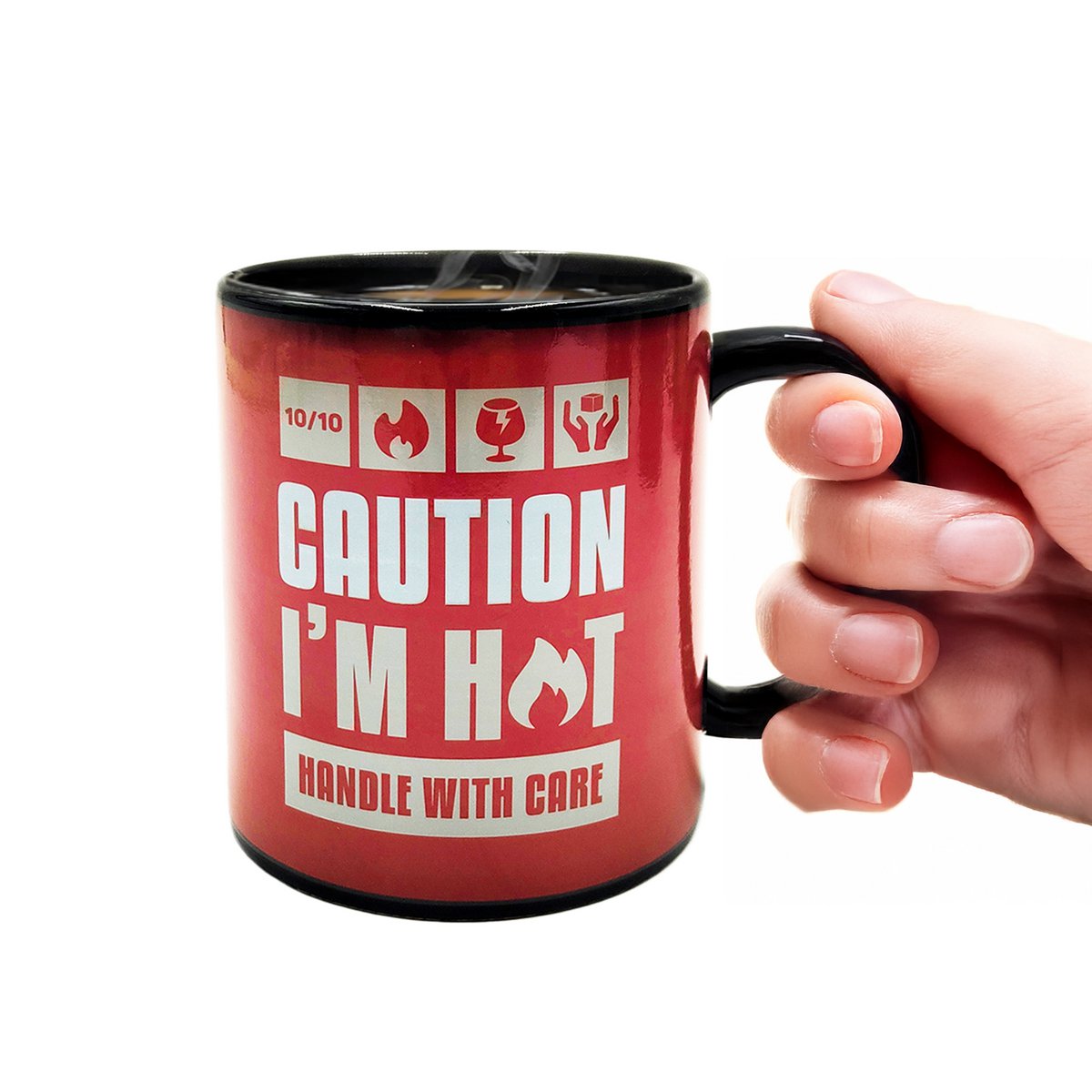 Mad Monkey - Tasse "Caution I am Hot" - avec changement de couleur
