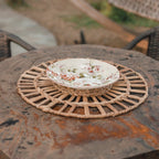 Set de table (Ensemble de 2, 4 ou 6) CARUBAN | Set de table Boho rond de 38 cm en jacinthe d'eau