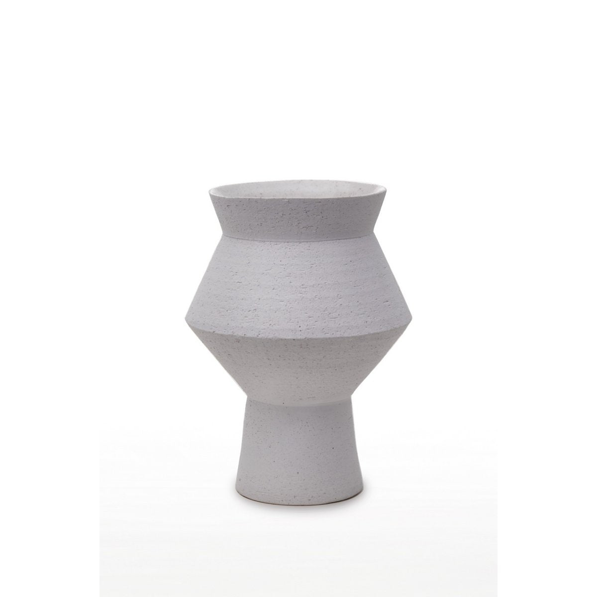 vase rond angulaire jaggy en céramique, CUZCO 27WH