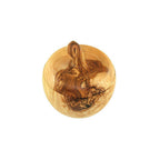 Salière en forme de pomme avec pelle à sel, bois d'olivier