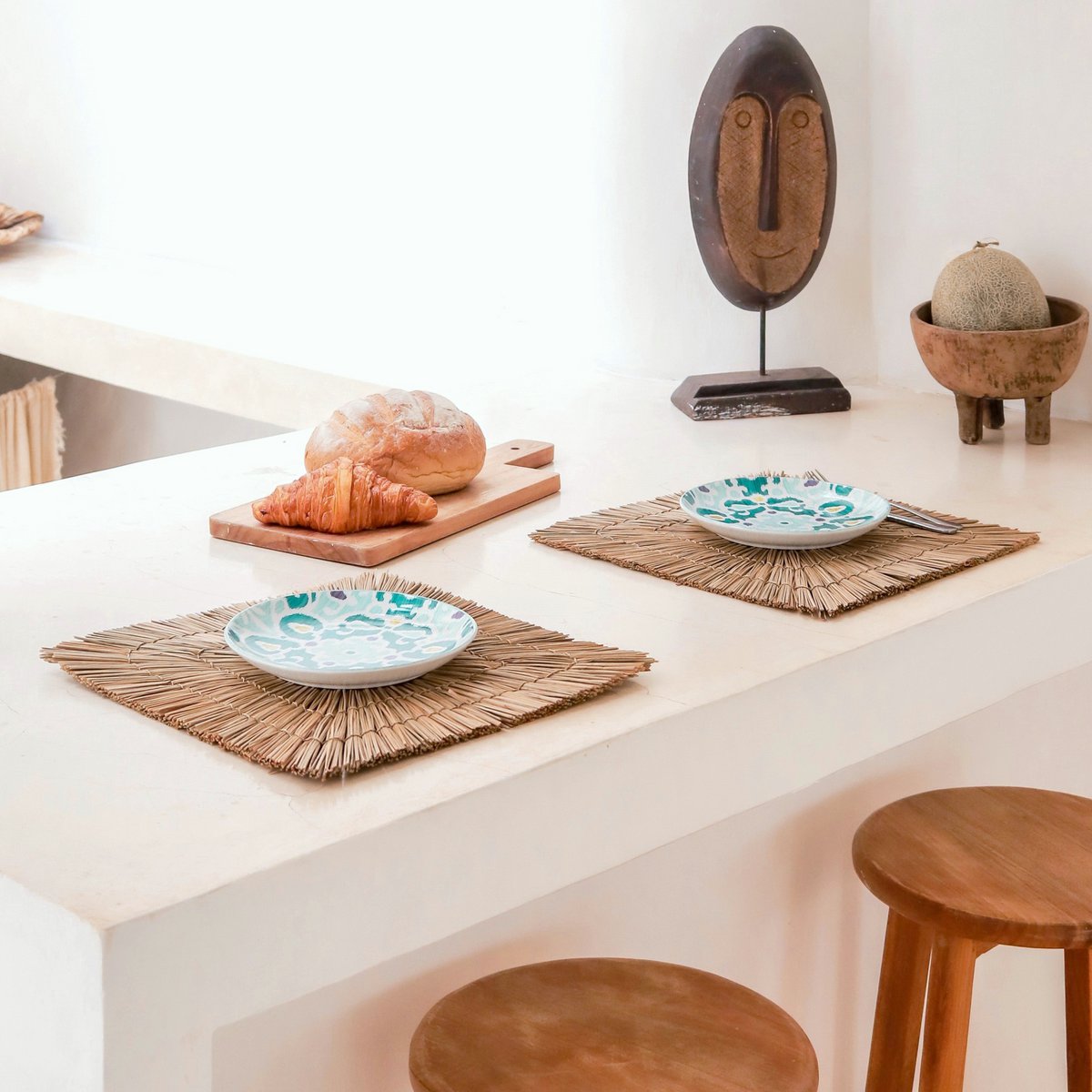 Set de table (Lot de 2, 4 ou 6) 36 cm | Set de table VARNA (naturel) en jonc de mer