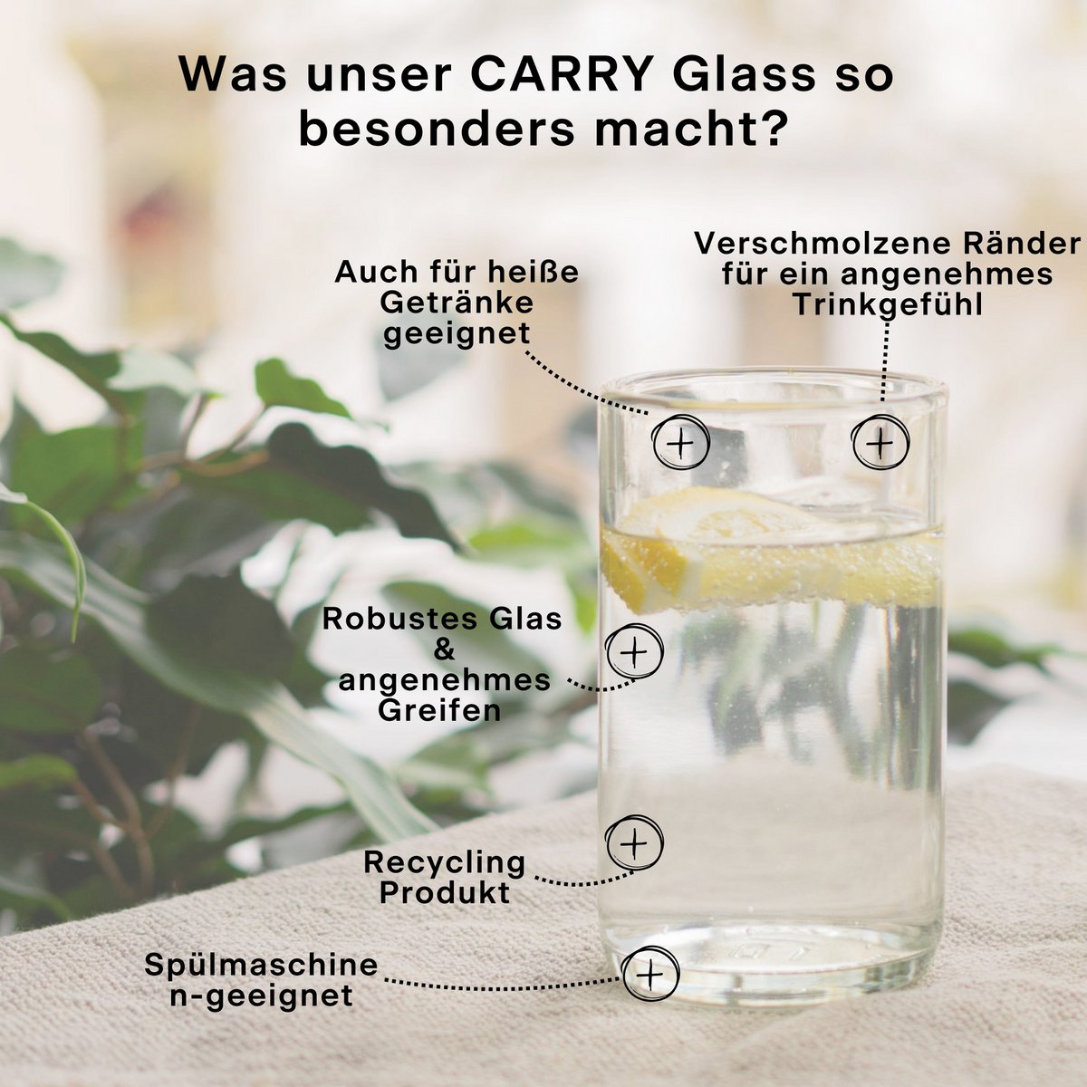 CARRY GLASS Verre à boire 400 ml lot de 2 - UPCYCLING