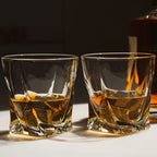 Verres à whisky - Twisted (lot de 2) avec 2 pierres de glace (pierres de refroidissement)