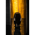 Vase moderne, design innovant, verre haut de gamme noir. RUD30