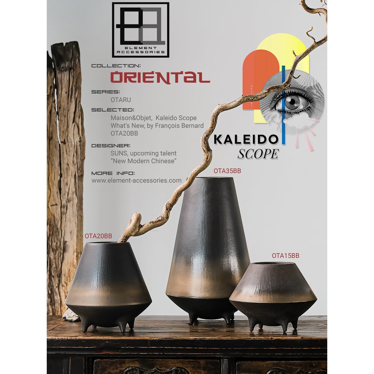 NouveauVase/bol design haut de gamme en céramique moderne East+West OTA35