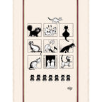 Grand torchon Dubout Galerie de chats Ecru 60 x 80
