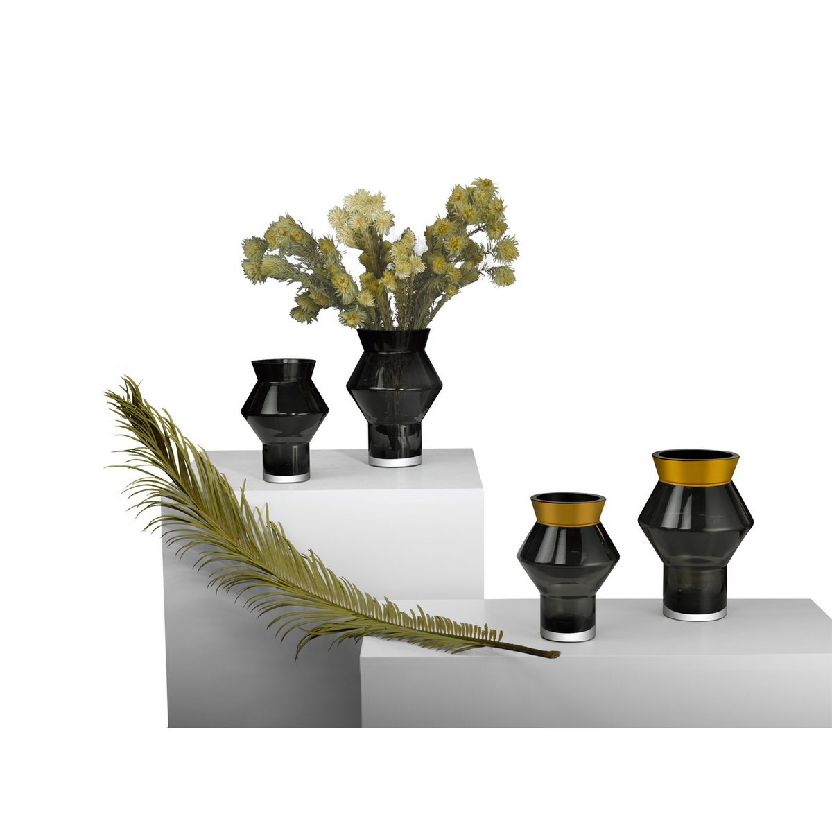 vase en verre élégant avec bord en or 24 carats, CUZCO