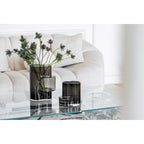 Vase en verre au design innovant avec une touche constructiviste, FUSION 20 Gris