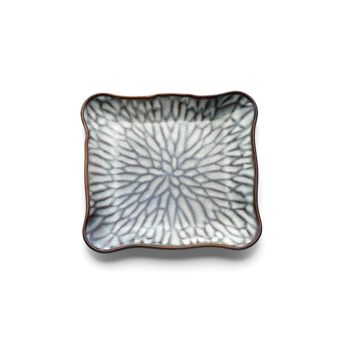 Assiette Carrée The Lotus Ice - Gris Marron - M