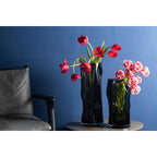 Art de la Table Grand vase cylindrique en verre de 9 mm d'épaisseur, de forme irrégulière, comme du bois noir. ABU40GR Zistyhome art de la table