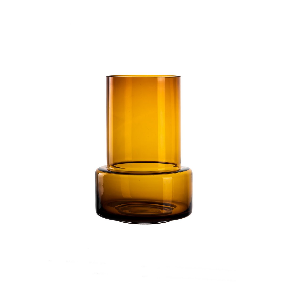 Vase en verre au design chic et moderne de style rétro, couleur ambre, TYLER 12AM