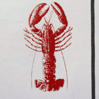 Torchon Homard Rouge Corail Blanc 50 x 70