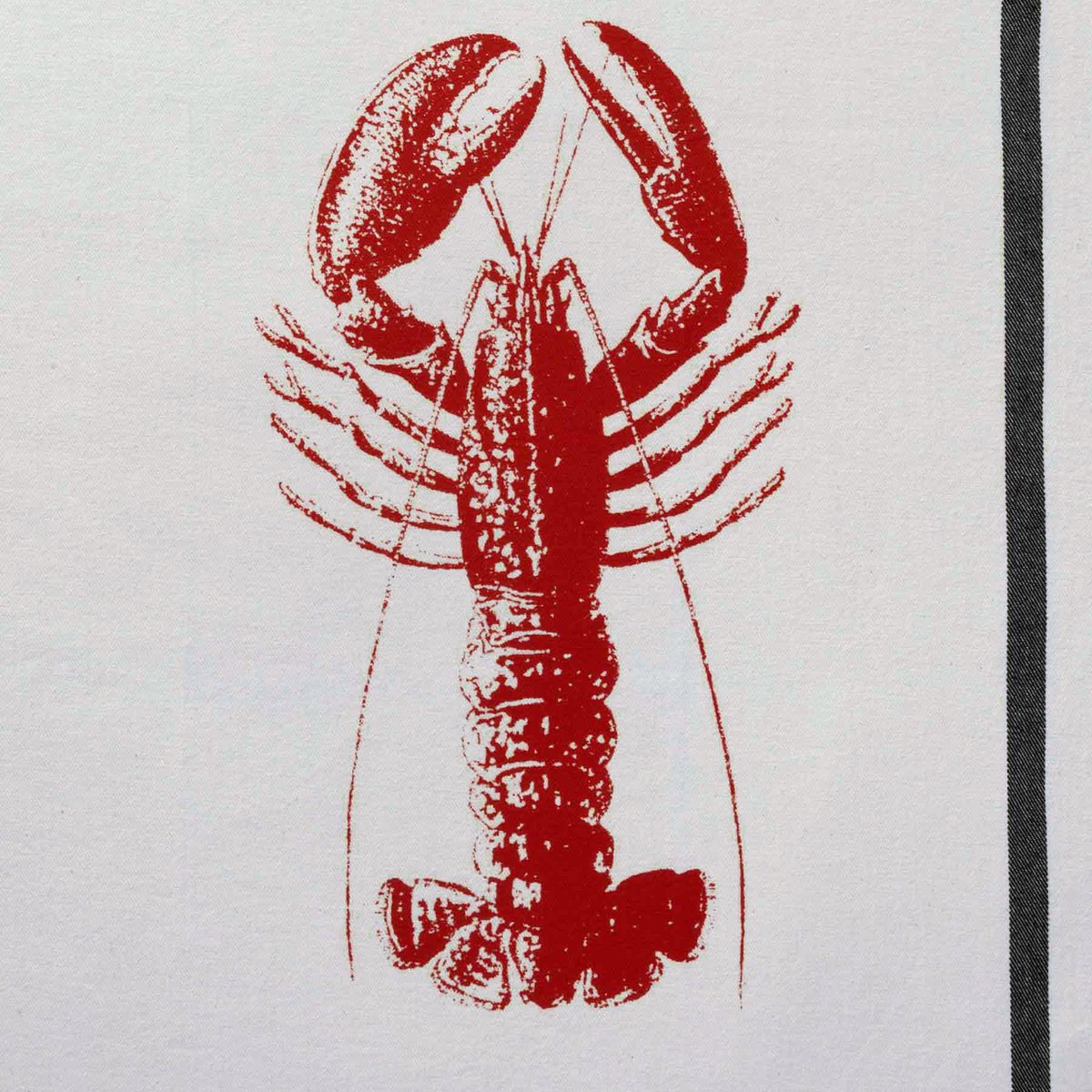 Torchon Homard Rouge Corail Blanc 50 x 70