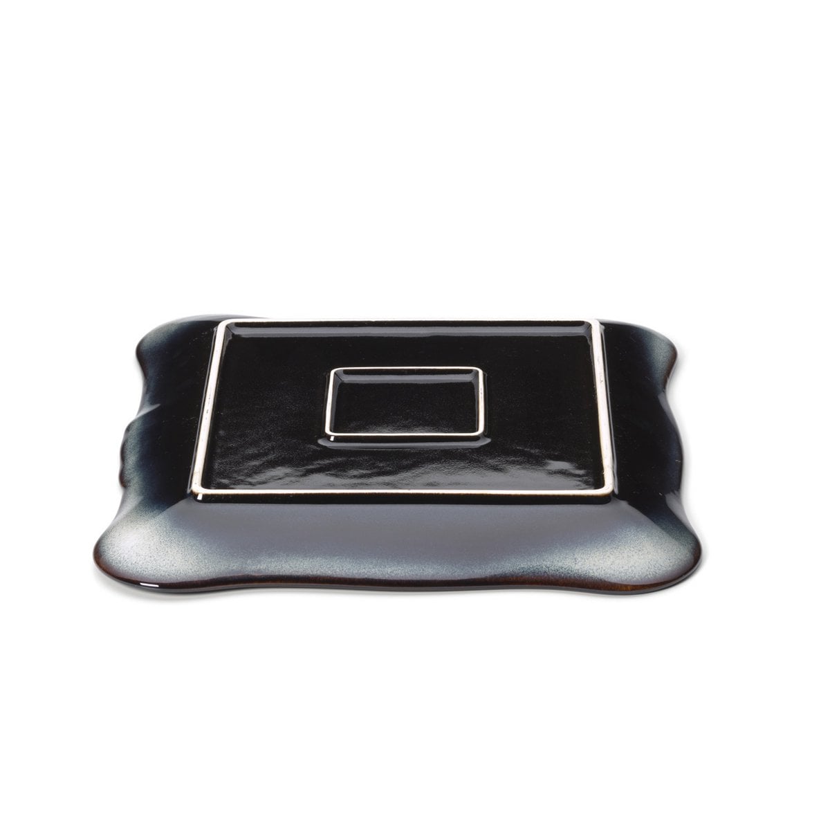 Assiette Carrée Lotus Ice - Gris Marron - XL