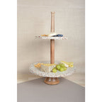 Serviteur à deux étages en marbre h60cm