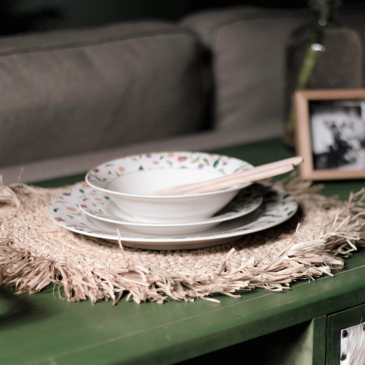 Set de table (Ensemble de 2,4 ou 6) AMBON | Set de table en raphia | 45 cm de diamètre