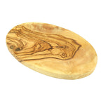 Planche à petit-déjeuner ovale 24 cm en bois d'olivier
