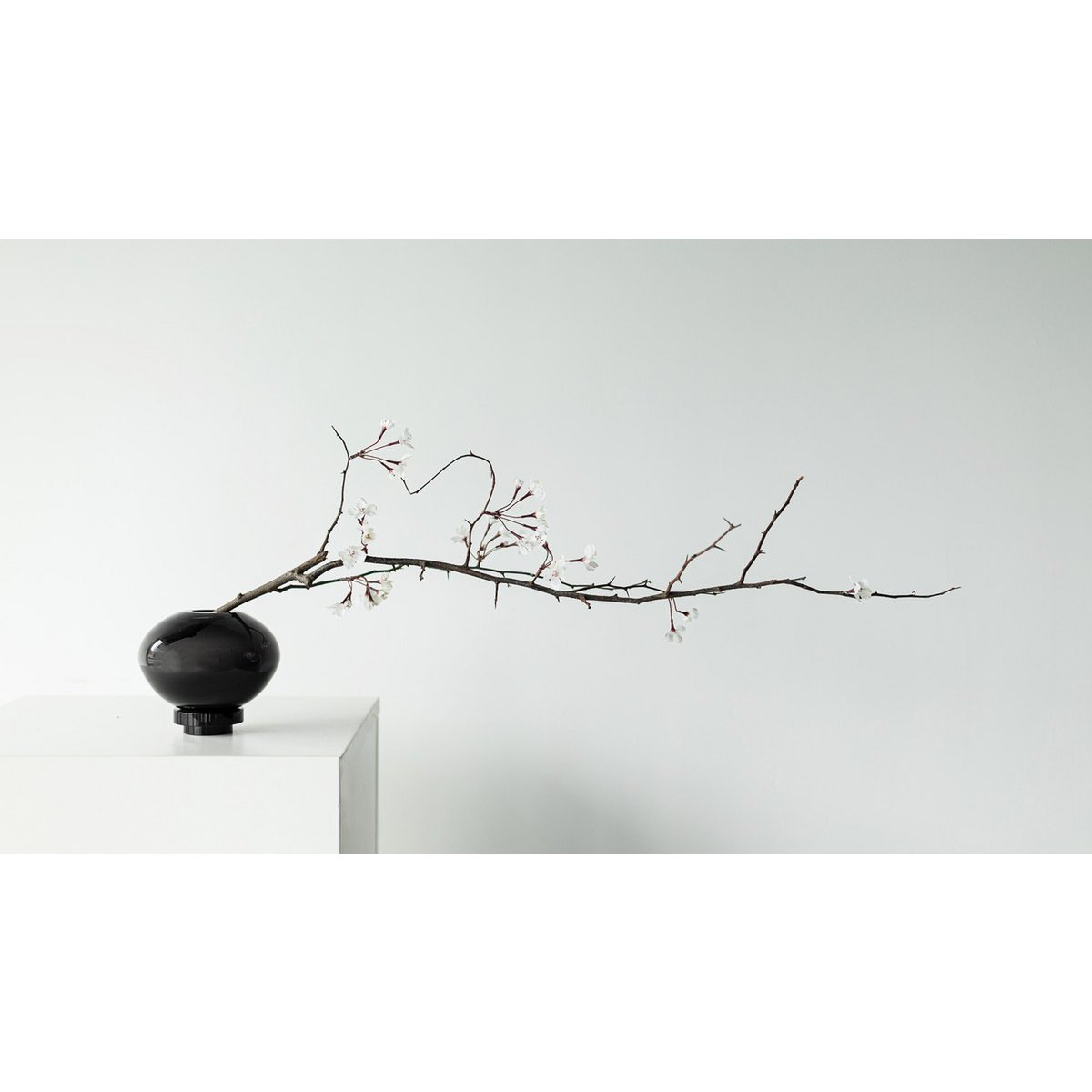 Vase boule design innovant, verre noir, RUD00_Luxury Edition