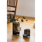 Art de la Table Vase en verre au design innovant avec une touche constructiviste, FUSION 20 Gris Zistyhome art de la table