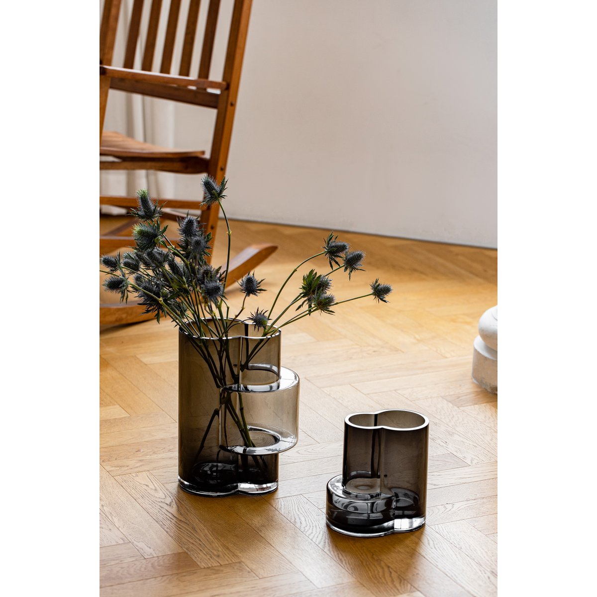 Art de la Table Vase en verre au design innovant avec une touche constructiviste, FUSION 20 Gris Zistyhome art de la table