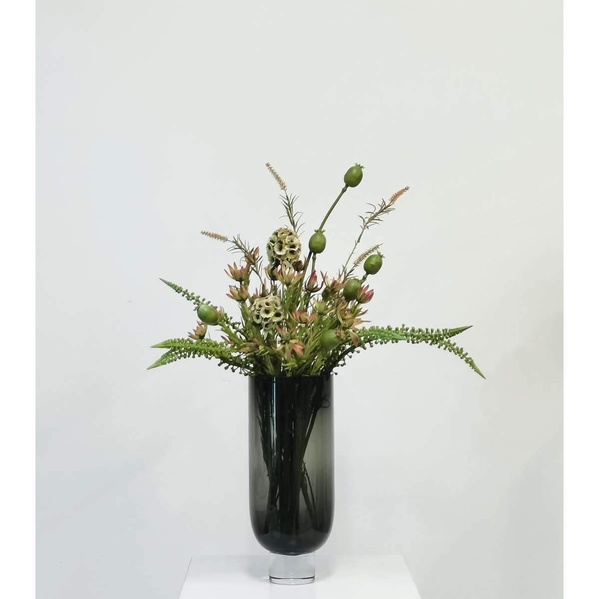 Art de la Table Boîtier de luxe moderne en verre de 9MM d'épaisseur, gris foncé, design sobre, OMAHA 28GR Zistyhome art de la table