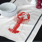 Torchon Homard Rouge Corail Blanc 50 x 70