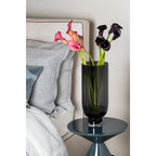 Art de la Table Grand vase en verre sobre et moderne, de forme cylindrique sur une base solide, gris foncé, OMAHA18GR Zistyhome art de la table