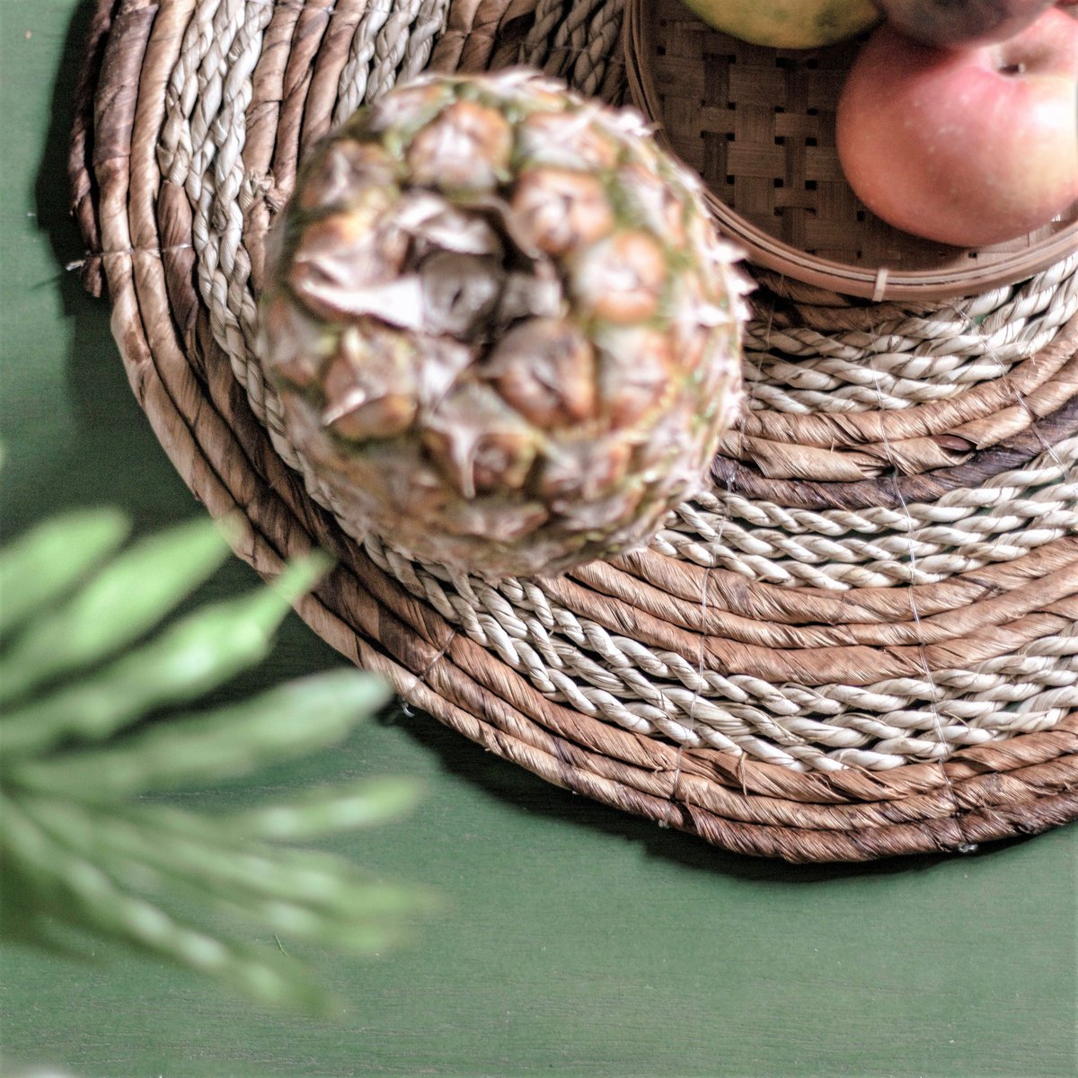 Set de table (Ensemble de 4 ou 6) MATARAM | Set de table rond Boho en fibre de bananier et jonc de mer 38 cm
