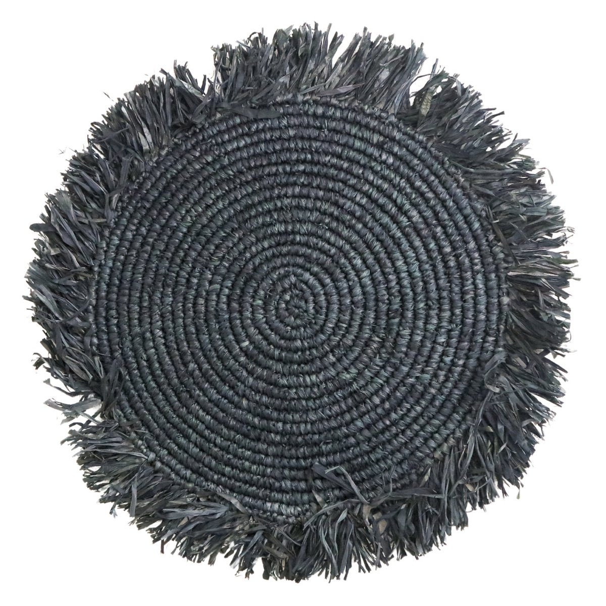 Set de table Boho noir (lot de 2, 4 ou 6) set de table 45 cm avec franges AMBON en raphia