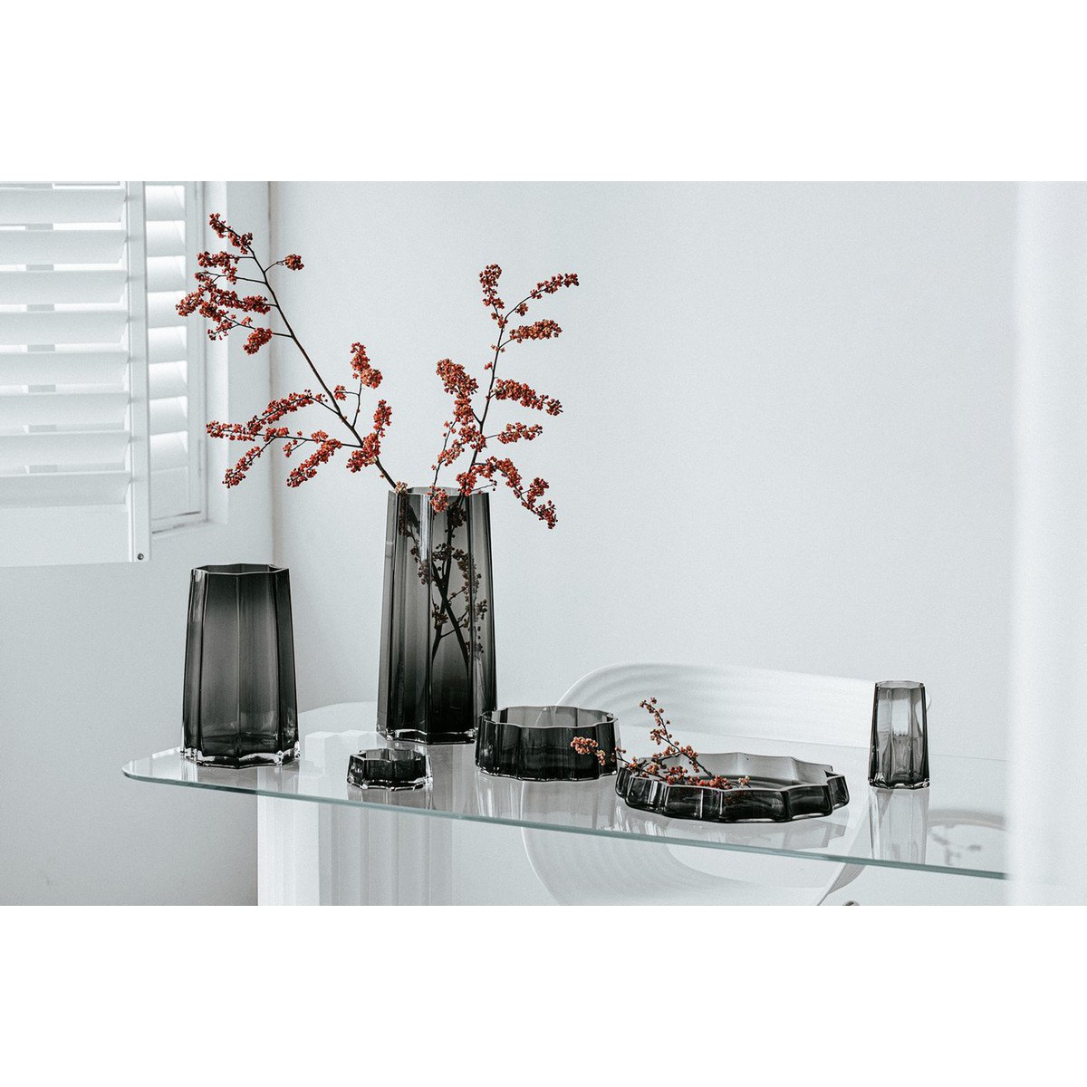 Vase haut de luxe moderne-classique, design belge élégant, LENOX 40 Gris