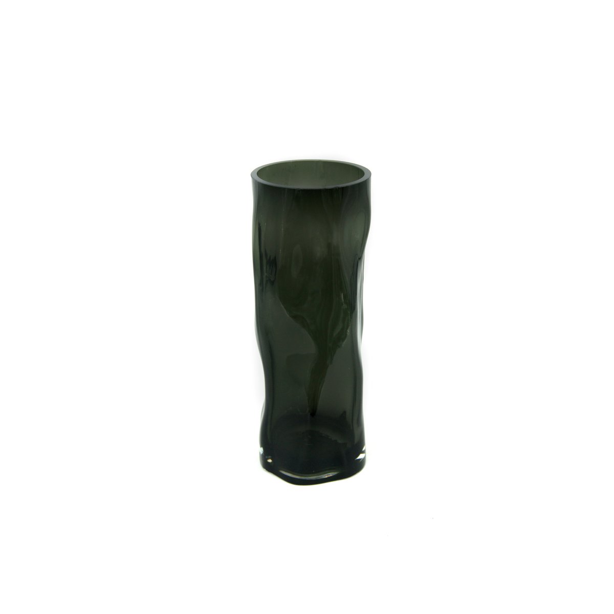 Art de la Table Grand vase cylindrique en verre de 9 mm d'épaisseur, de forme irrégulière, comme du bois noir. ABU40GR Zistyhome art de la table